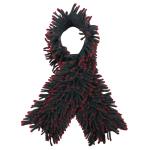 hedgehog scarf charcoal with red tips